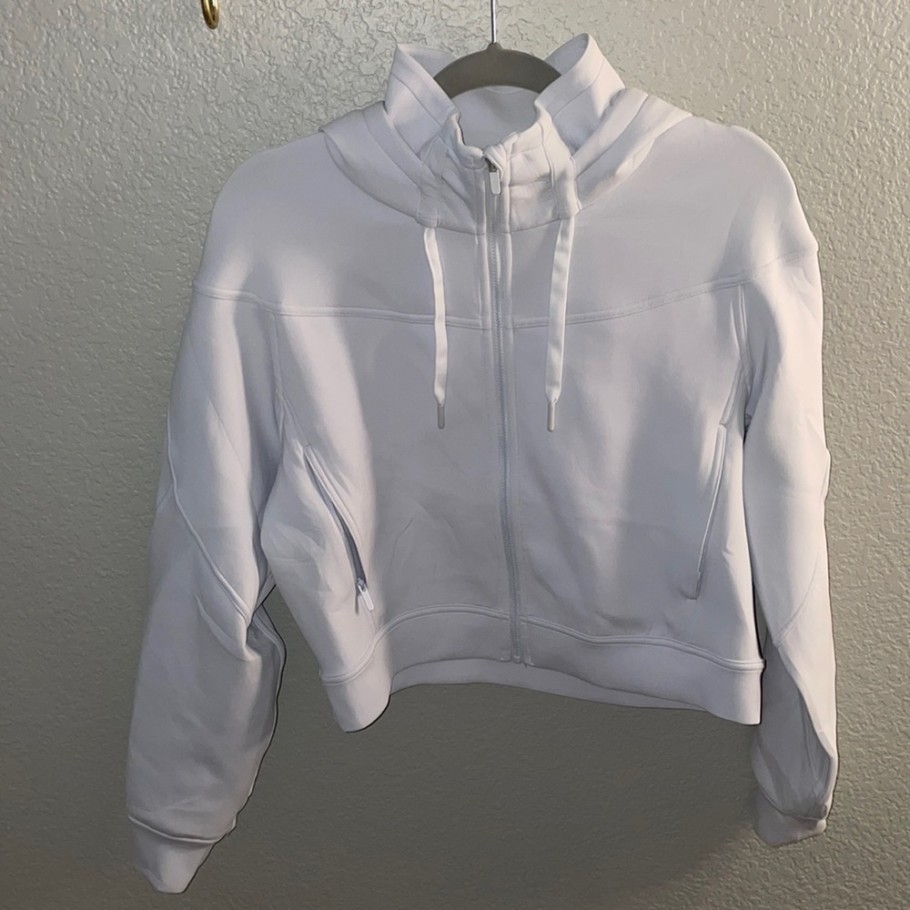 lululemon athletica White Cropped Full-Zip Hoodie
